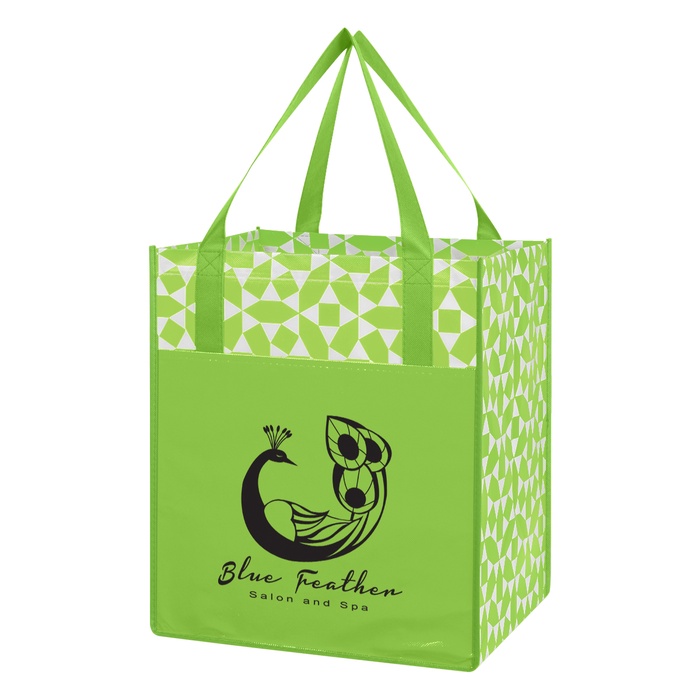 Non-Woven Geometric Custom Shopping Tote Bags