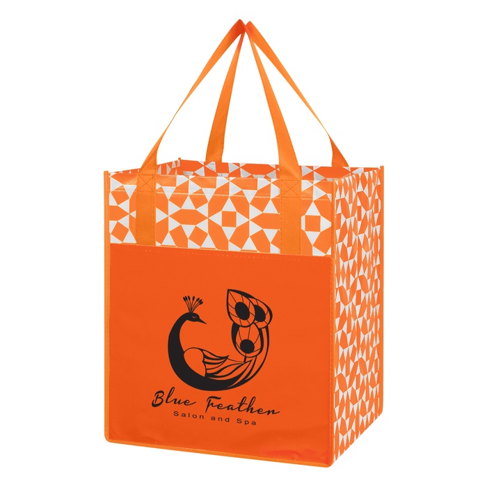 Non-Woven Geometric Custom Shopping Tote Bags