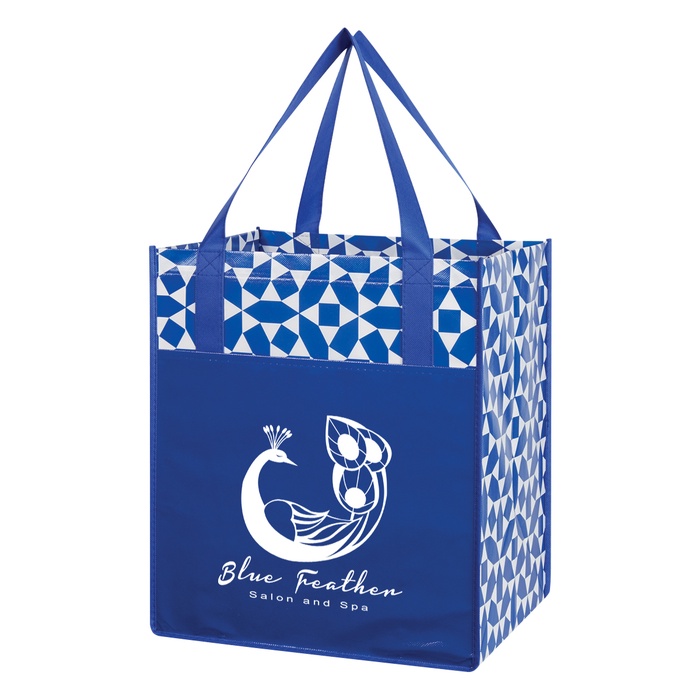 Non-Woven Geometric Custom Shopping Tote Bags