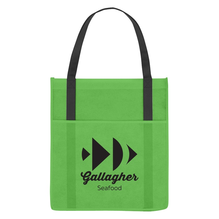 Non-Woven Shopper's Pocket Tote Bag with Printing