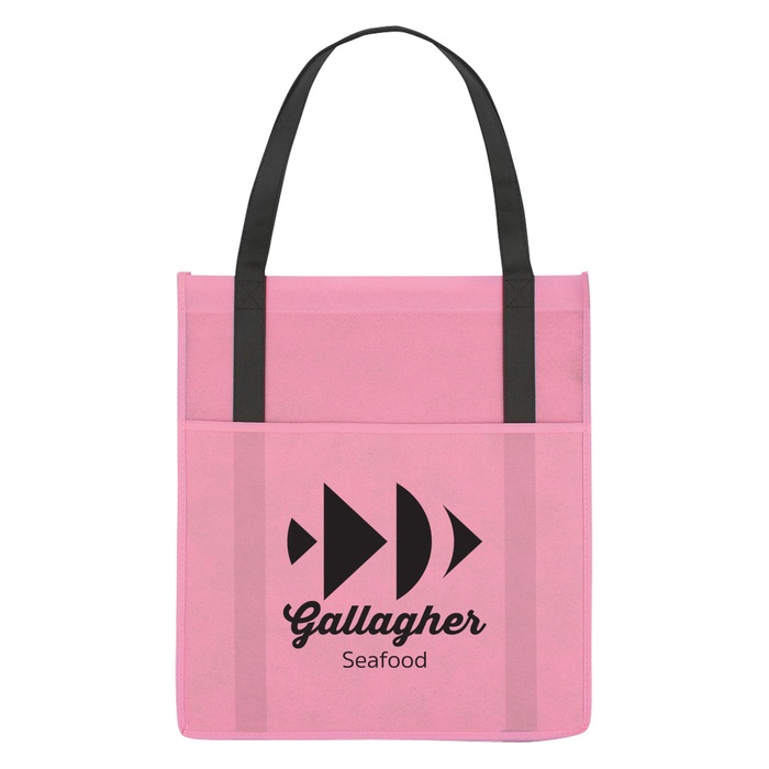Non-Woven Shopper's Pocket Tote Bag with Printing