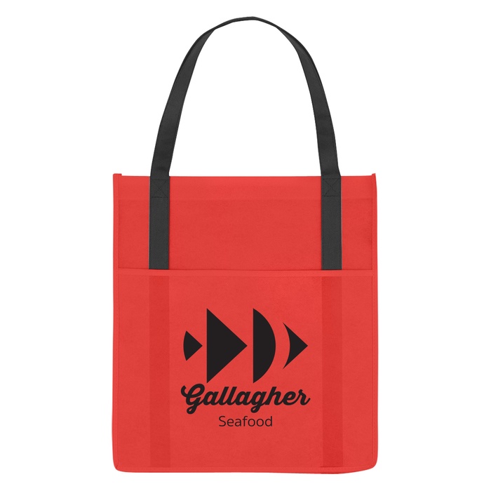 Non-Woven Shopper's Pocket Tote Bag with Printing