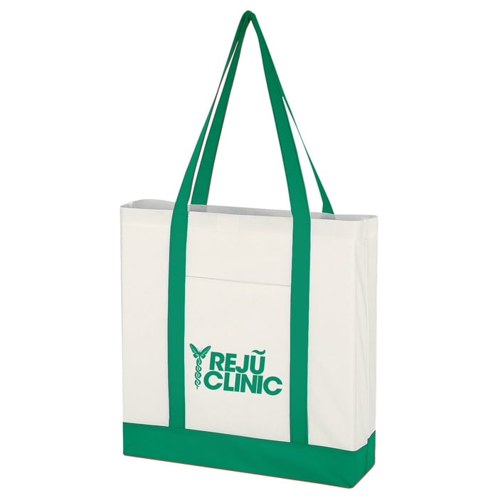 Imprinted Non-Woven Tote Bags with Trim Colors