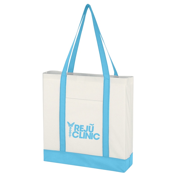 Imprinted Non-Woven Tote Bags with Trim Colors