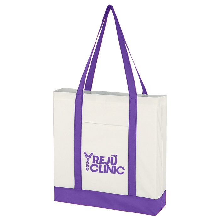 Imprinted Non-Woven Tote Bags with Trim Colors
