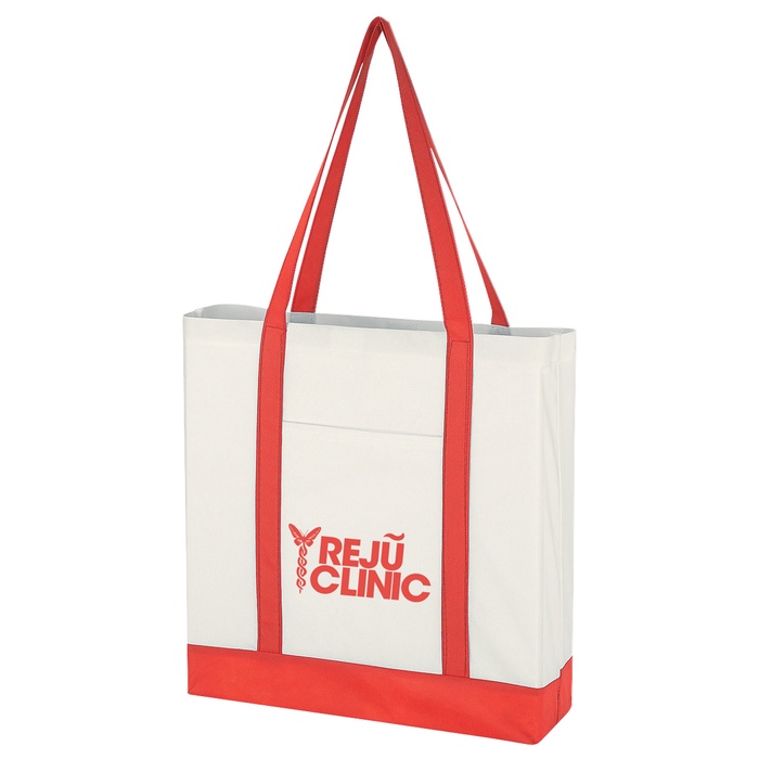 Imprinted Non-Woven Tote Bags with Trim Colors