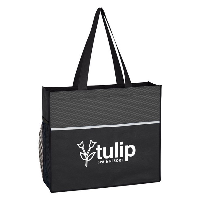 Non-Woven Wave Design Custom Tote Bags