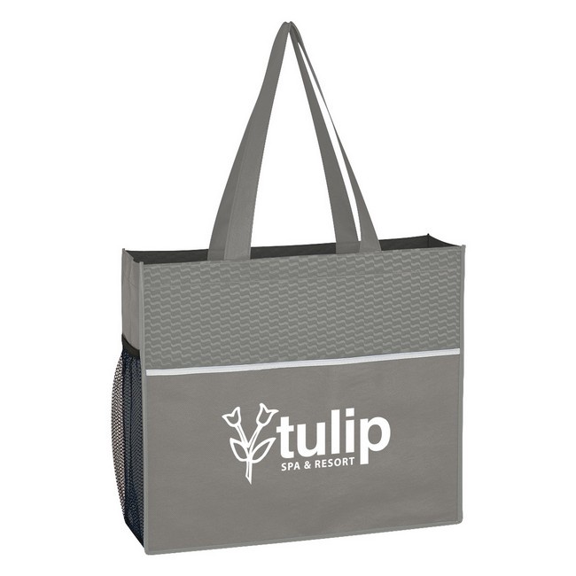 Non-Woven Wave Design Custom Tote Bags