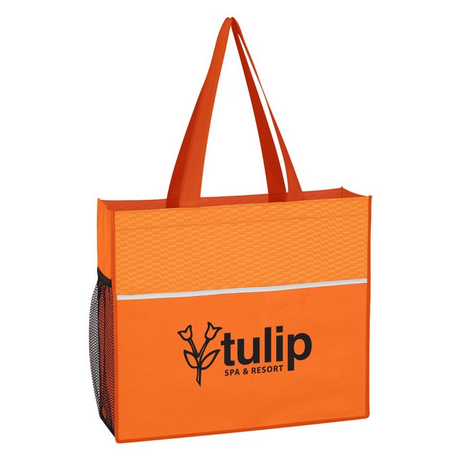 Non-Woven Wave Design Custom Tote Bags