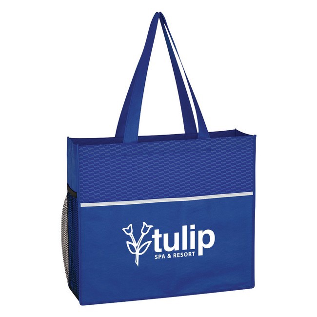 Non-Woven Wave Design Custom Tote Bags