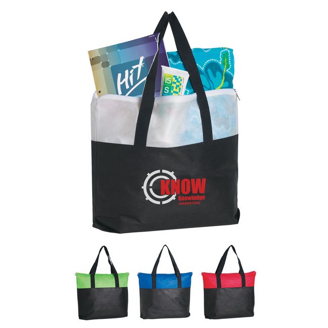 Non-Woven Zippered Tote Bags with Personalization
