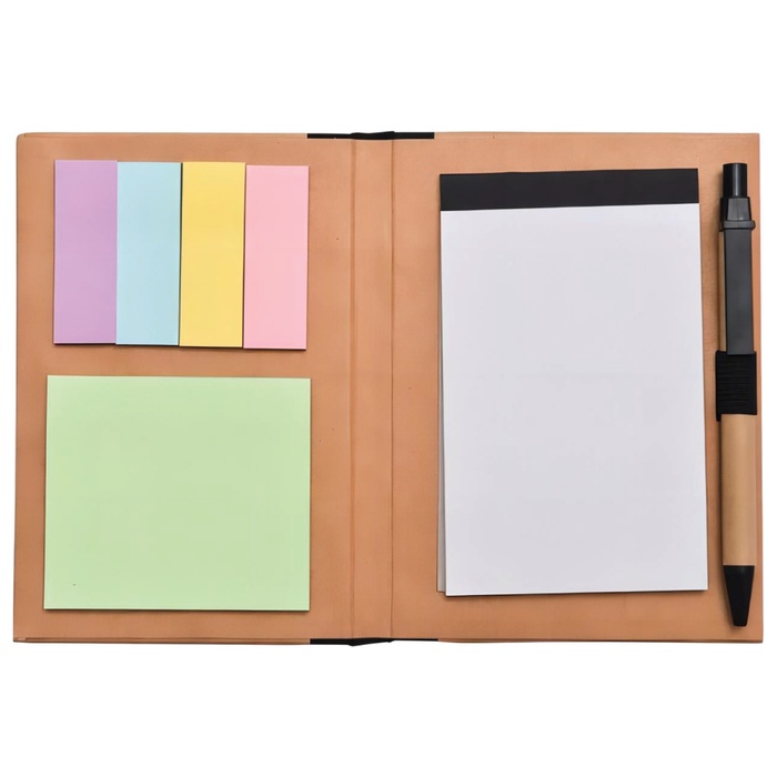 Recycled Cardboard Notebook w/ Calculator and Sticky Tabs