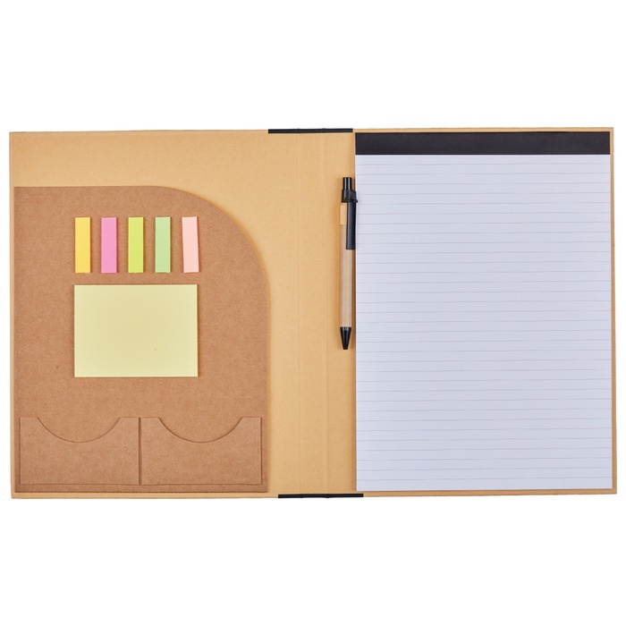 Recycled Cardboard Notebook w/ Notepad and Sticky Notes