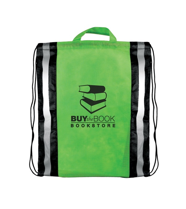 Striped Reflective Drawstring Backpack