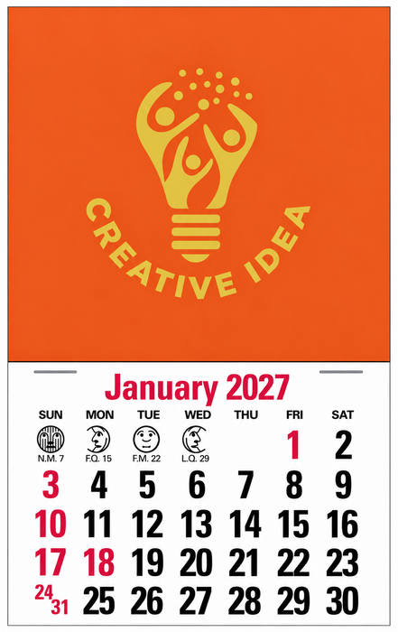 2-Color Stick Up Grid, English (14-Month) Square Shape - 2027