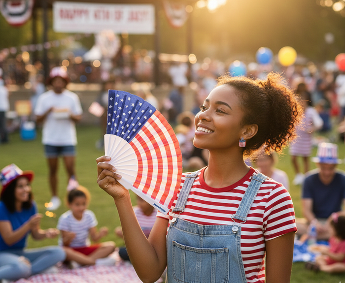 Patriotic Accordian Fan