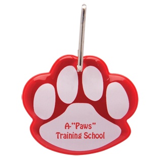Paw Shaped Reflective Logo Collar Tags