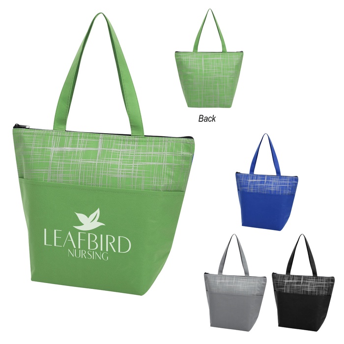 Personalized Crosshatch Non-Woven Cooler Bags