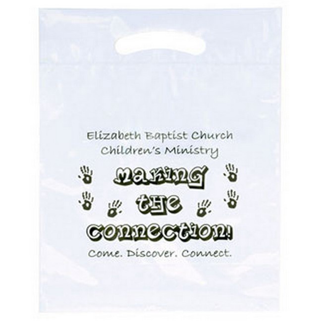 Custom Printed Plastic Die Cut Bag - 15" x 19" x 3"