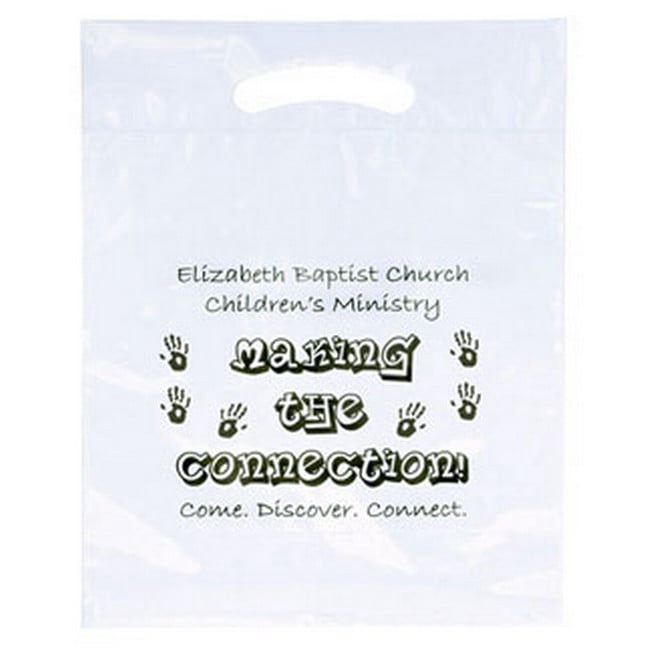 Custom Printed Plastic Die Cut Bag - 15" x 19" x 3"
