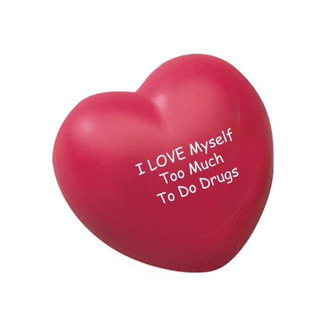 Red Ribbon Week Heart Stress Ball