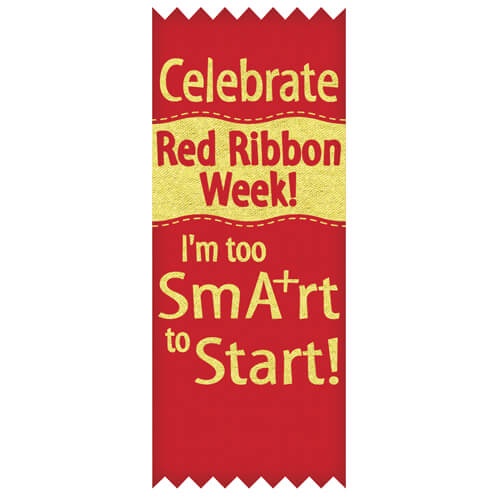 Red Ribbon Week Ribbons with Adhesive Backing