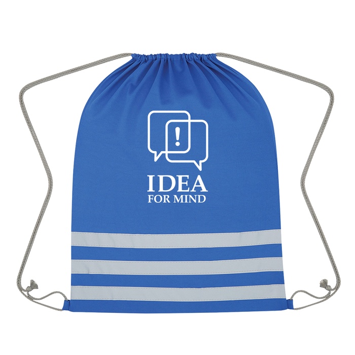 Reflective Safety Drawstring Bag with Custom Imprint
