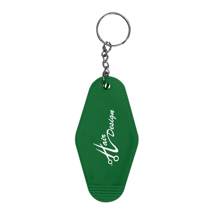 Retro Motel Style Key Rings with Imprint