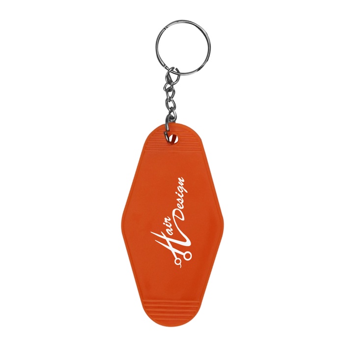 Retro Motel Style Key Rings with Imprint