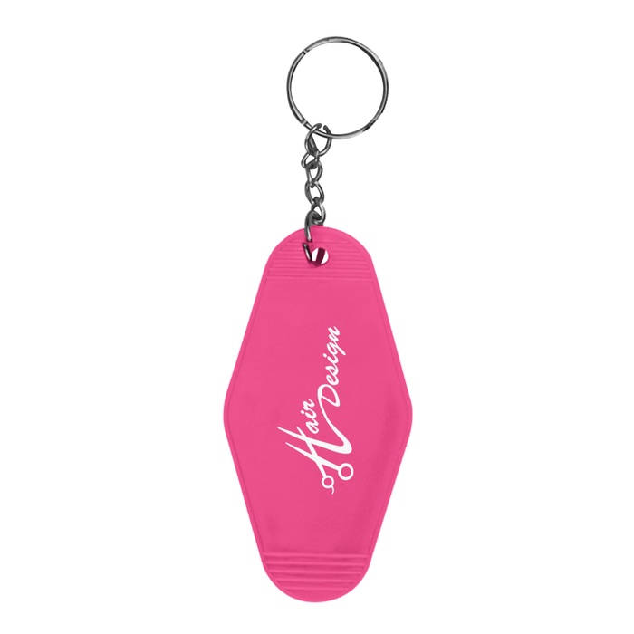 Retro Motel Style Key Rings with Imprint