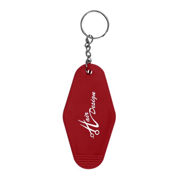 Retro Motel Style Key Rings with Imprint