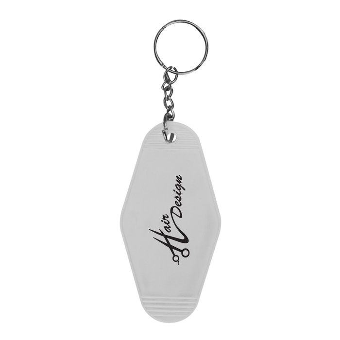 Retro Motel Style Key Rings with Imprint