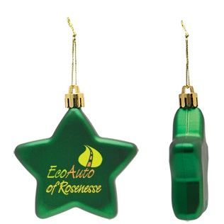 Shatter Resistant Star Ornament with Logo Imprint