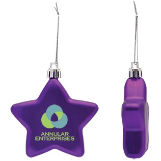 Shatter Resistant Star Ornament with Logo Imprint