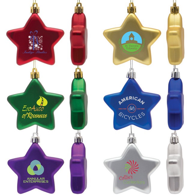 Shatter Resistant Star Ornament with Logo Imprint