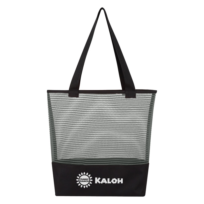 Sheer Mesh Pinstripe Custom Tote Bags