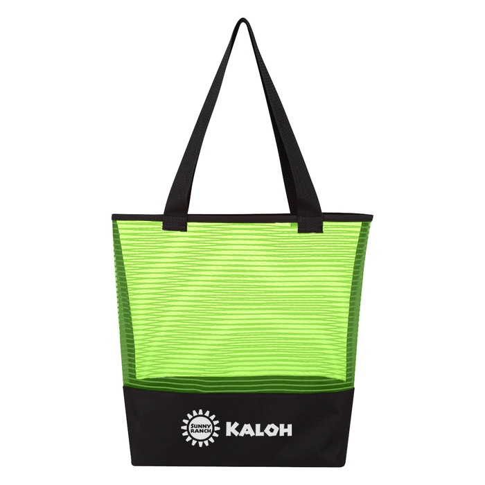Sheer Mesh Pinstripe Custom Tote Bags
