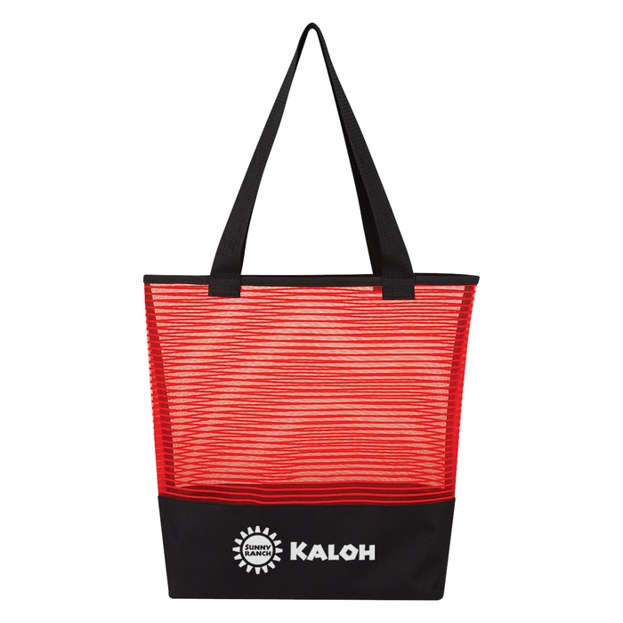 Sheer Mesh Pinstripe Custom Tote Bags
