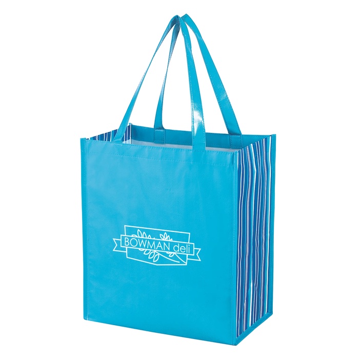Shiny Laminated Non-Woven Custom Shopper Tote Bags
