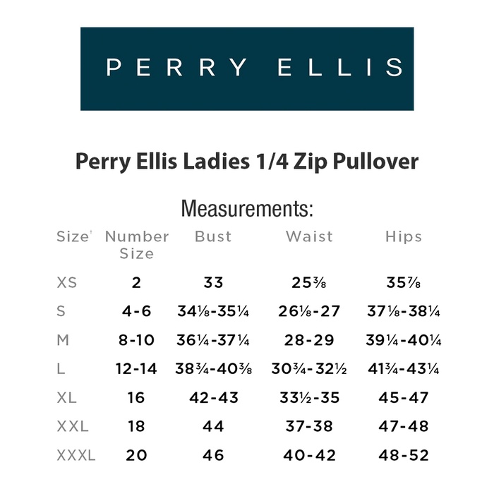 Perry Ellis Ladies 1/4 Zip Pullover