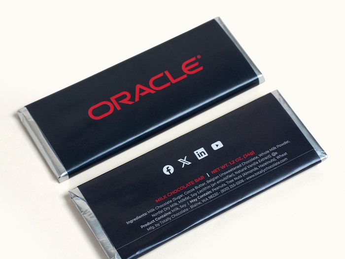 2″x5″ Engraved Chocolate Wrapper Bar