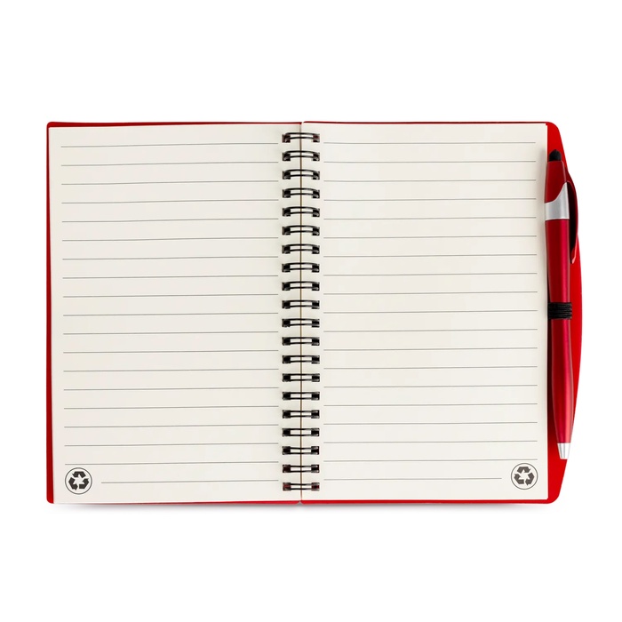 SpiralScript 5.5 x 7 Plastic Spiral Journal with Pen