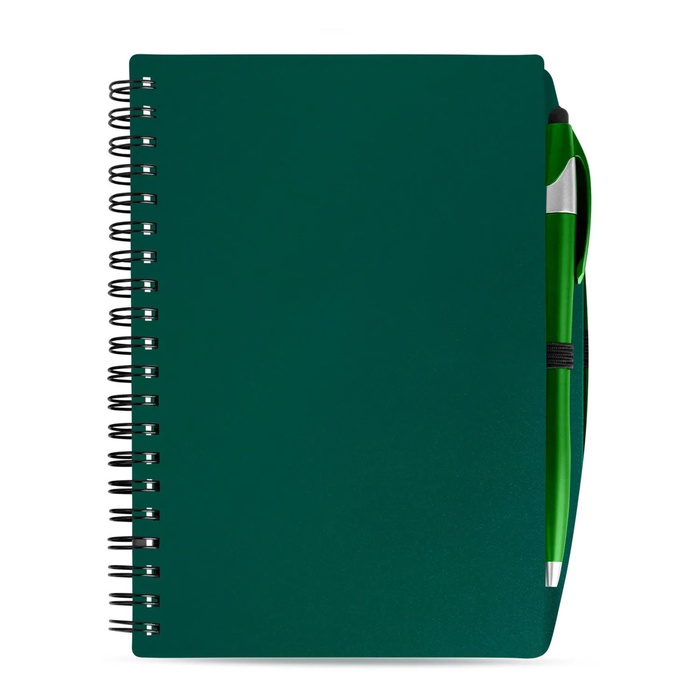 SpiralScript 5.5 x 7 Plastic Spiral Journal with Pen