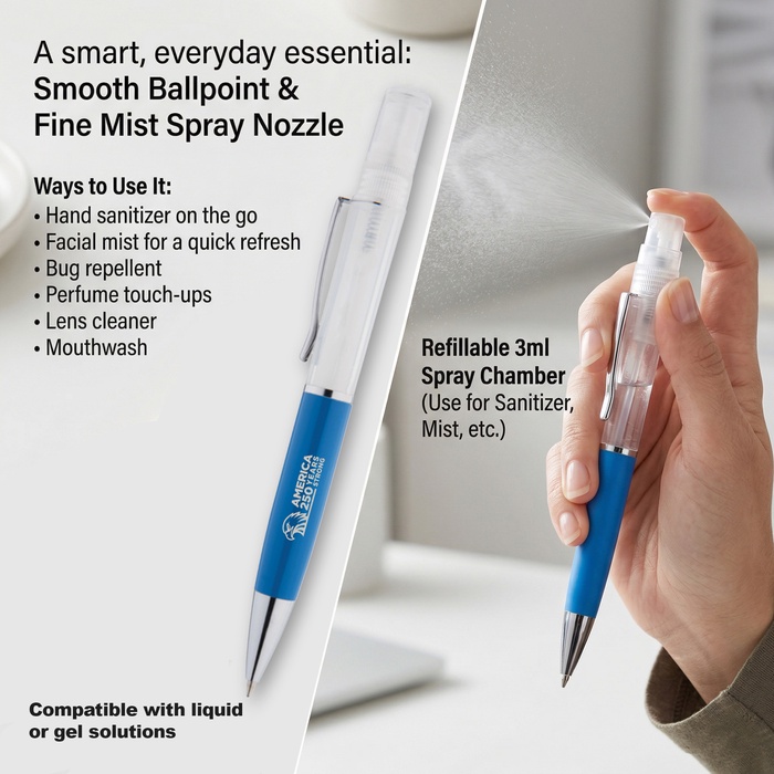 Creston Bold 250 Anniversary Hand Sanitizer Spray Pen-Refillable 0.1fl oz.- Laser