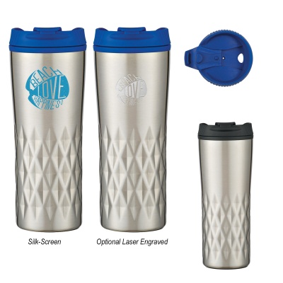 Stainless Steel 16 oz. Custom Diamond Tumblers