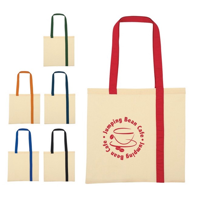 Striped Economy Canvas Promotional Tote