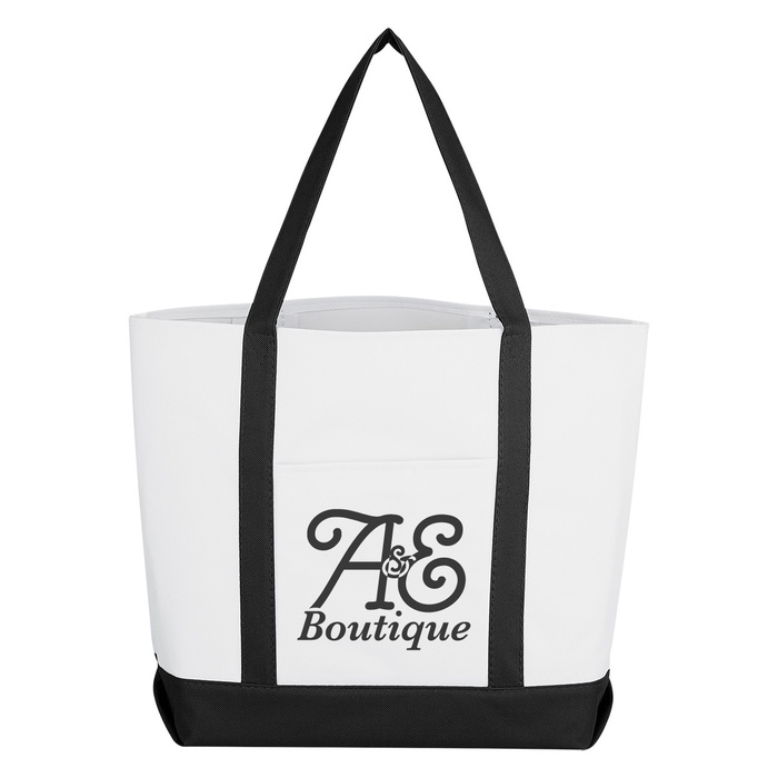 Striped Handle Promotional Tote Bags