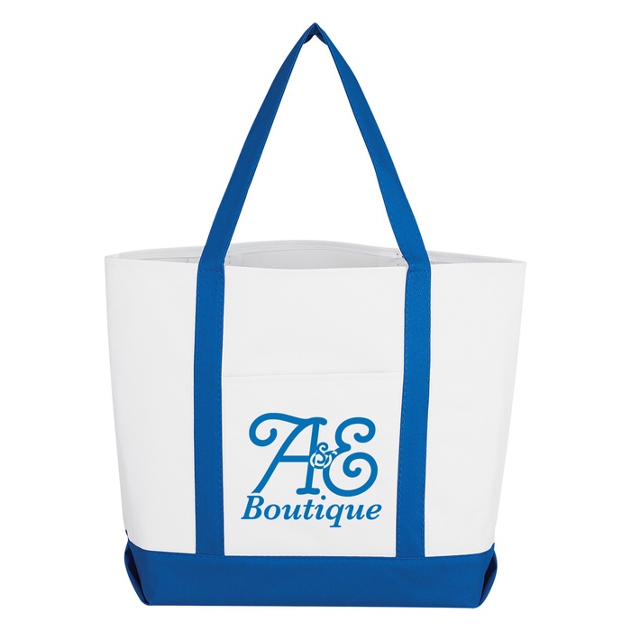 Striped Handle Promotional Tote Bags