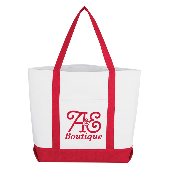 Striped Handle Promotional Tote Bags