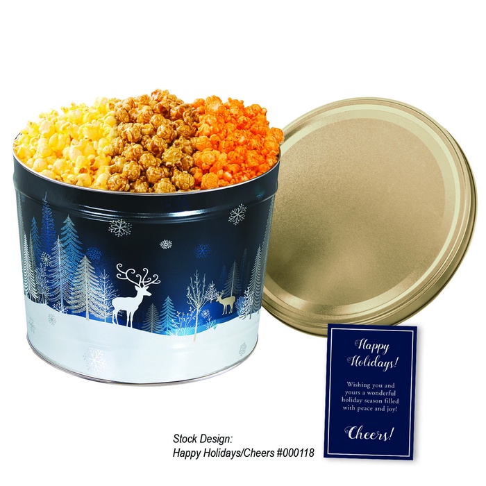 Happy Holidays Two Gallon Tin